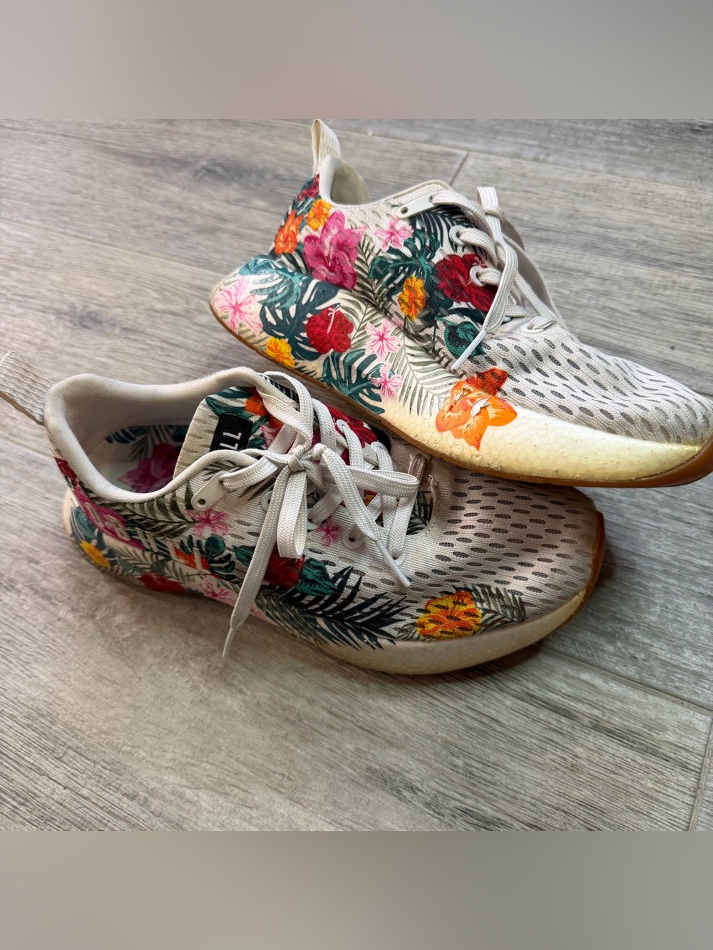 NOBULL Trainer Floral Shoes M7.5 W9 Multicolor Mesh Cross Training Sneakers